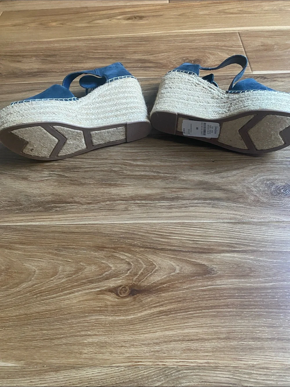 Marc Fisher Navy Suede Espadrille Wedge Sandals